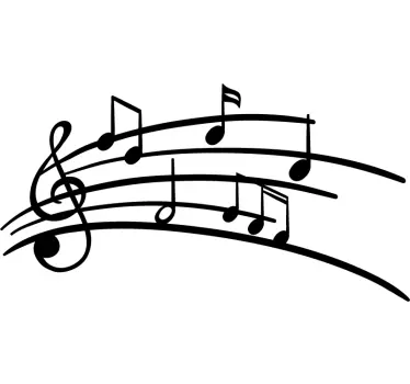 Music notes musical theme car sticker - TenStickers