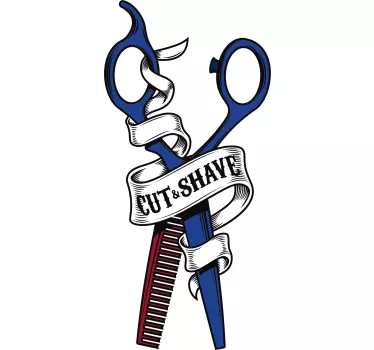 Scissors And Comb Business Sticker - TenStickers