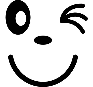 Cartoon Winky Face car sticker - TenStickers
