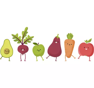 Kitchen wall sticker healthy food - TenStickers