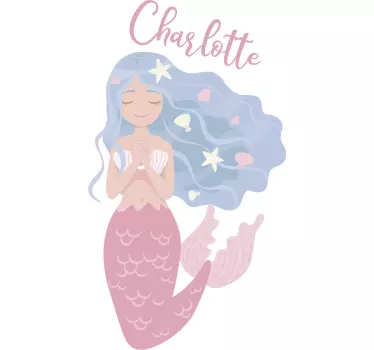 Colored mermaid fantasy fairy wall sticker - TenStickers