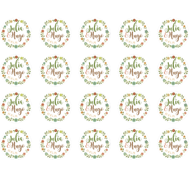 Floral Couple Emblem wedding sticker - TenStickers