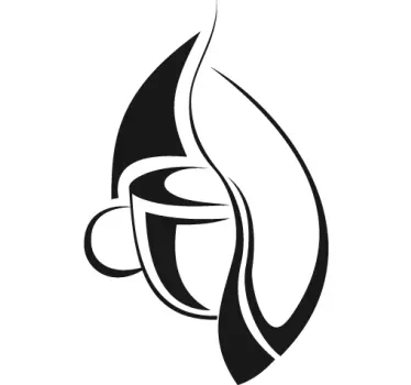 Coffee Bean Cup Logo Wall Sticker - TenStickers