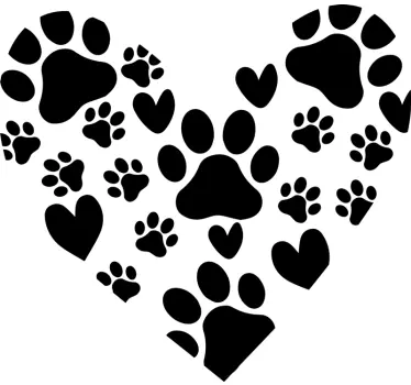heart pet footprints Car Decal - TenStickers