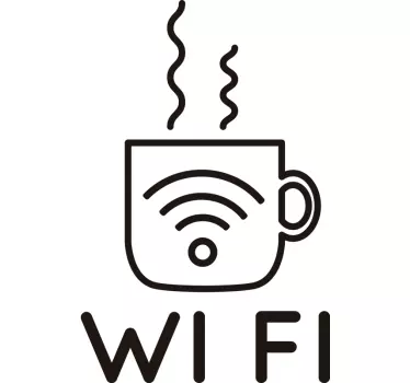 Wi-Fi Coffee Business Sticker - TenStickers