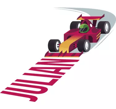 Personalized Race Car car sticker - TenStickers