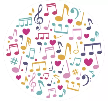 Music sticker colorful music notes - TenStickers