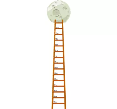 Ladder to Moon height chart sticker - TenStickers
