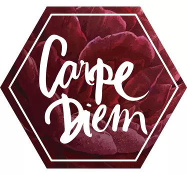Carpe Diem Flower Design quote sticker - TenStickers