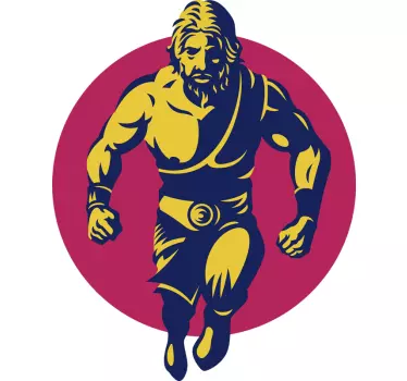 Heroic Figure Running laptop sticker - TenStickers
