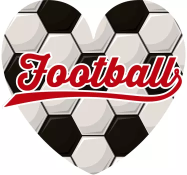 Heart Soccer Affection football sticker - TenStickers