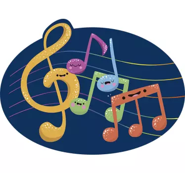 Vibrant Musical Symbols music sticker - TenStickers