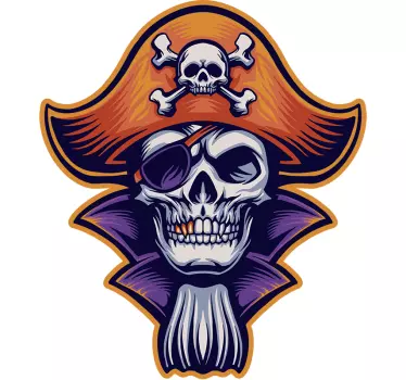 Pirate Skull Face laptop sticker - TenStickers