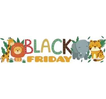 Sales sticker playful animal black friday - TenStickers