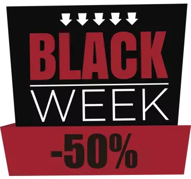 Sales sticker black week 50% off - TenStickers
