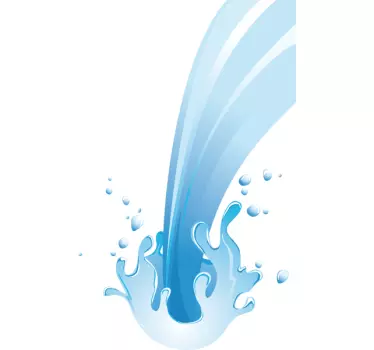 Water Splash Bathroom Sticker - TenStickers