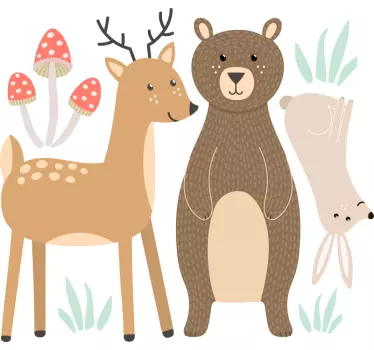 Forest animals window decal - TenStickers