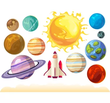 Planets space sticker - TenStickers
