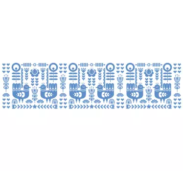 Charming Folk Motifs wall border sticker - TenStickers