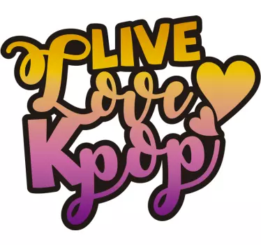 Live, Love Kpop pop music decal - TenStickers