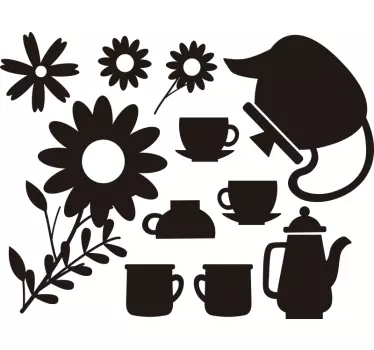 Teapot and company window decal - TenStickers