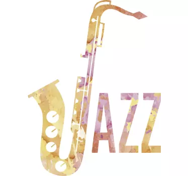 Musical wall sticker jazz saxophone art - TenStickers