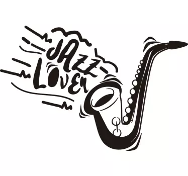 JAZZ LOVER SAXOPHONE DESIGN music sticker - TenStickers
