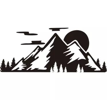 Mountain range caravan decal - TenStickers