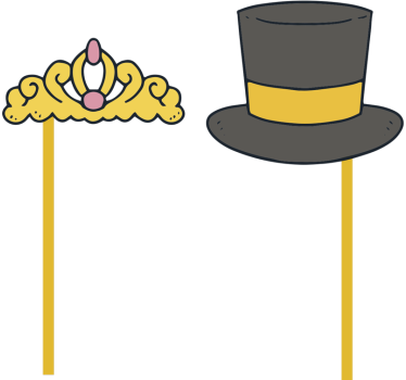 Top Hat and Crown car sticker - TenStickers