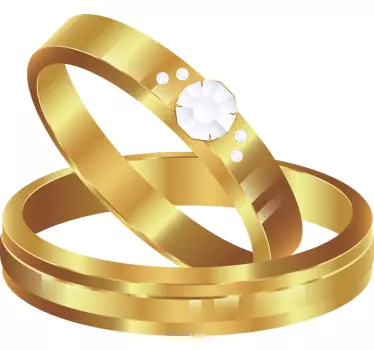 Golden Wedding Bands car sticker - TenStickers