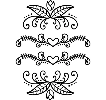 Flower tendril wedding car sticker - TenStickers