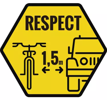 Respect Cyclist Car Decal - TenStickers