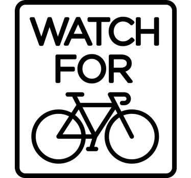 Watch for cyclist Car Decal - TenStickers