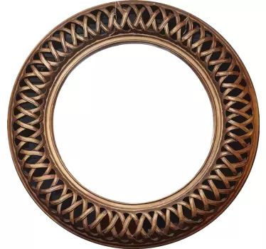 Round vintage frame mirror sticker - TenStickers
