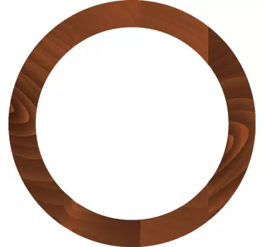Round wooden mirror frame sticker - TenStickers