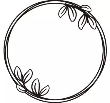 Round floral mirror frame mirror wall sticker - TenStickers