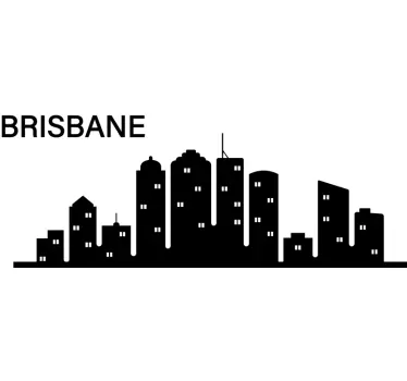 Brisbane skyline silhouette sticker - TenStickers