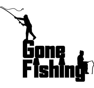 Gone fishing nautical sticker - TenStickers