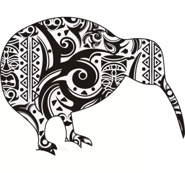Maori kiwi art sticker - TenStickers