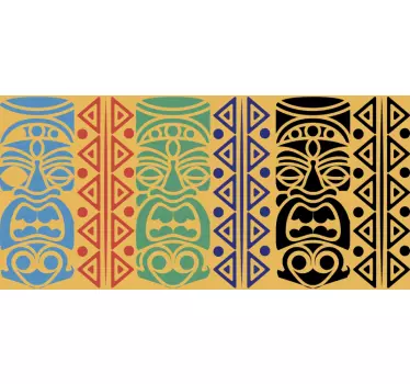 Maori faces art sticker - TenStickers