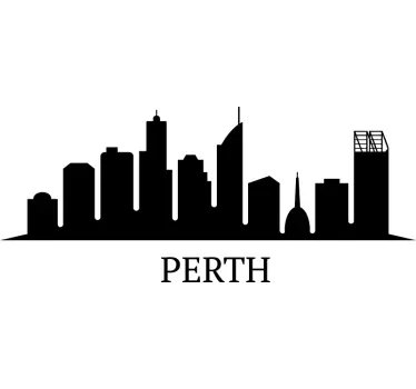 Perth skyline living room wall sticker - TenStickers