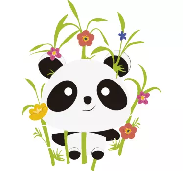 Pandas blooming trees wild animal sticker - TenStickers