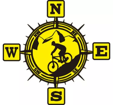Mountain bike compass wall decor - TenStickers