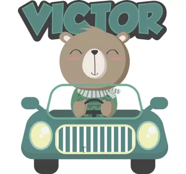 Personalised car text wall decor - TenStickers