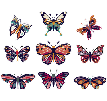 butterflies window decoration window sticker - TenStickers
