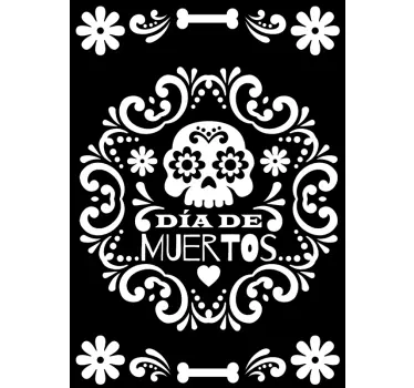 day of the dead windows window decal - TenStickers
