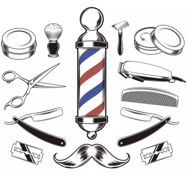 Barber instruments wall decor - TenStickers