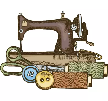 Sewing kit vinyl wall art - TenStickers