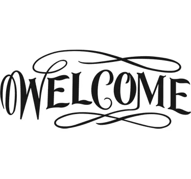 Calligraphic welcome text door sticker - TenStickers