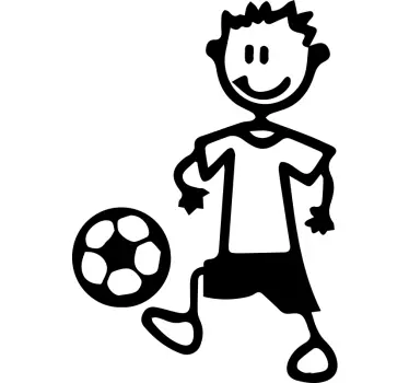 Happy soccer player car sticker - TenStickers